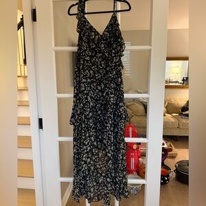 Floral Black and White Women's Dress